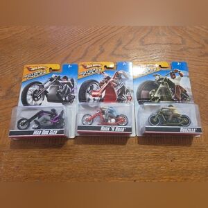 LOT OF 3 - Wheels Motor Cycles - MAD DOG SLED, RODZILLA & ROCK 'N ROAD - NEW